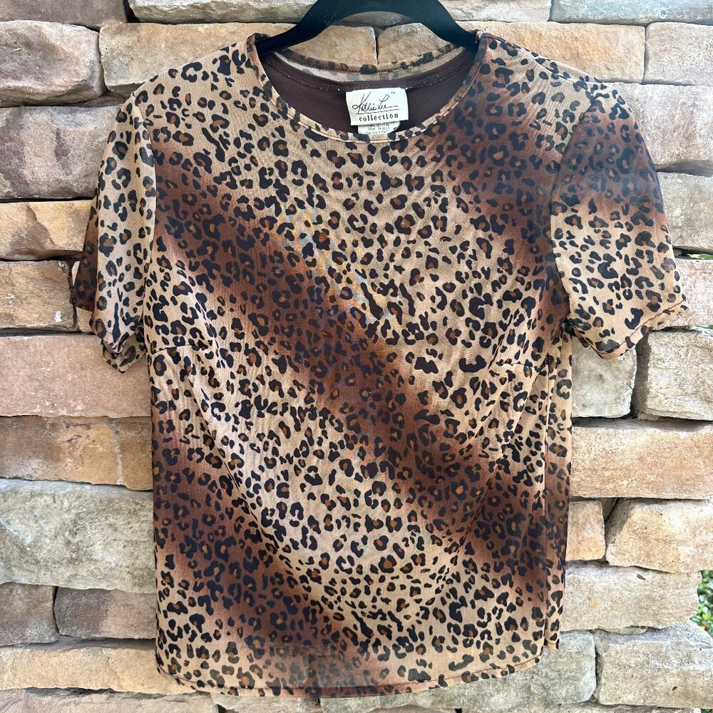 Kathie Lee Vintage Leopard Shirt Size S 4/6